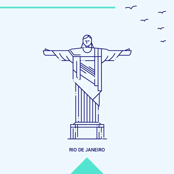 Rio Janeiro Skyline Vektor Illustration — Stock vektor