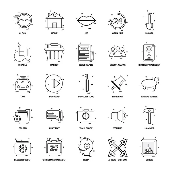 Business Concept Mix Lijn Icon Set — Stockvector