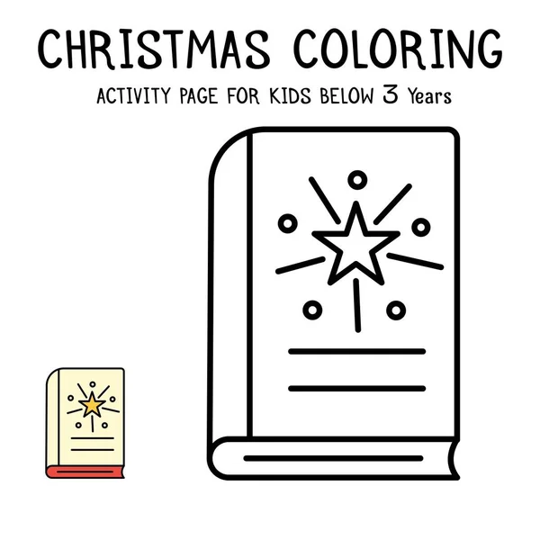 Libro Actvity Para Colorear Navidad Para Niños Menores Años — Vector de stock