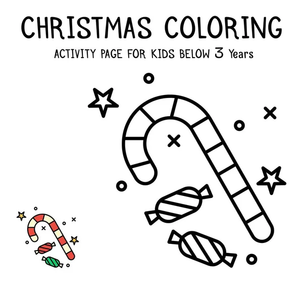 Libro Actvity Para Colorear Navidad Para Niños Menores Años — Vector de stock