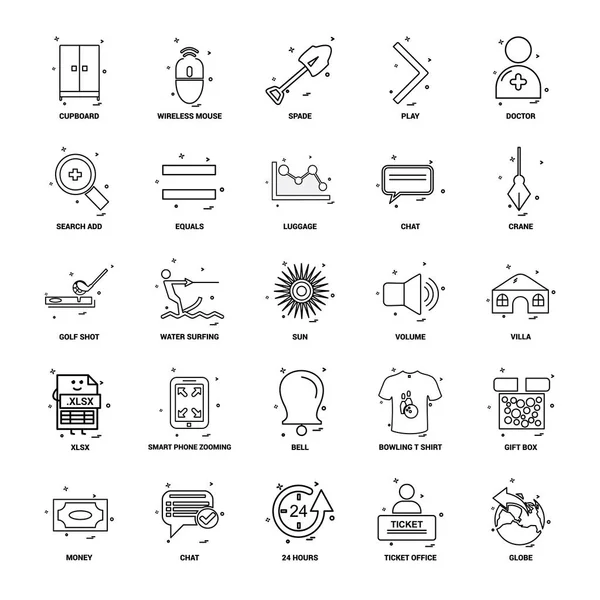 Business Concept Mix Lijn Icon Set — Stockvector