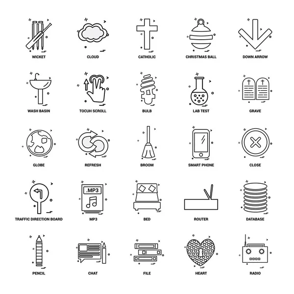 Conjunto Iconos Línea Mezcla Concepto Negocio — Vector de stock