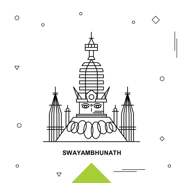 Swayambhunath Vektor Vektoros Illusztráció — Stock Vector