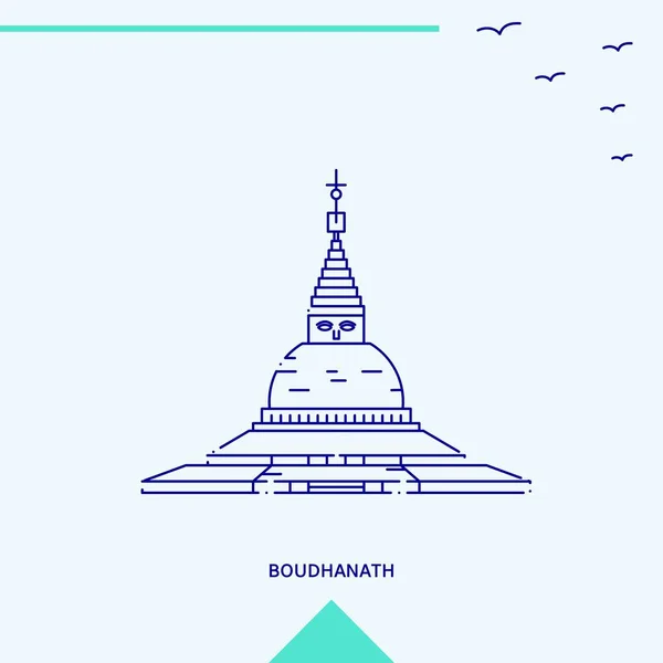 Boudhanath Silhuett Vektorillustration — Stock vektor