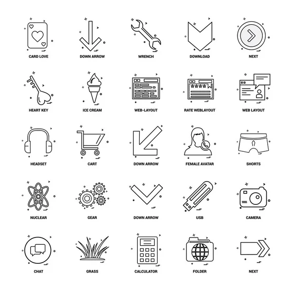 25 iş kavramı Mix satır Icon set