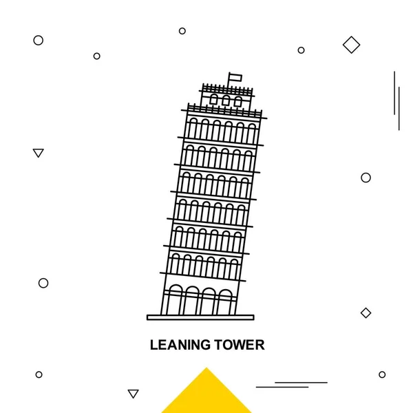 Leaning Tower Vektör Çizim — Stok Vektör