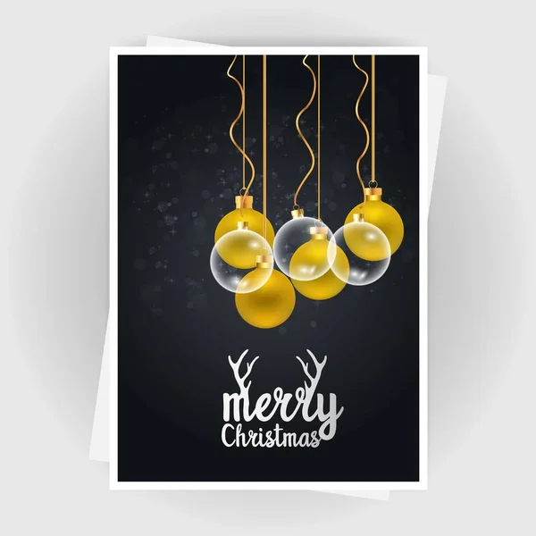 Weihnachtseinladungskarte Mit Kreativem Design Und Dunklem Hintergrund — Stockvektor