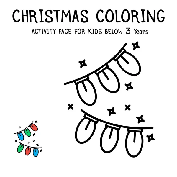 Libro Actvity Para Colorear Navidad Para Niños Menores Años — Vector de stock