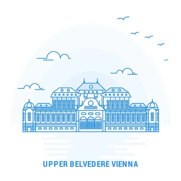 Superior Belvedere Viena Blue Landmark Fondo Creativo Plantilla Póster — Vector de stock