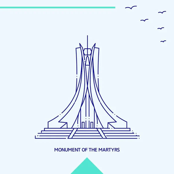 Monument Des Martyrs Illustration Vectorielle Horizon — Image vectorielle