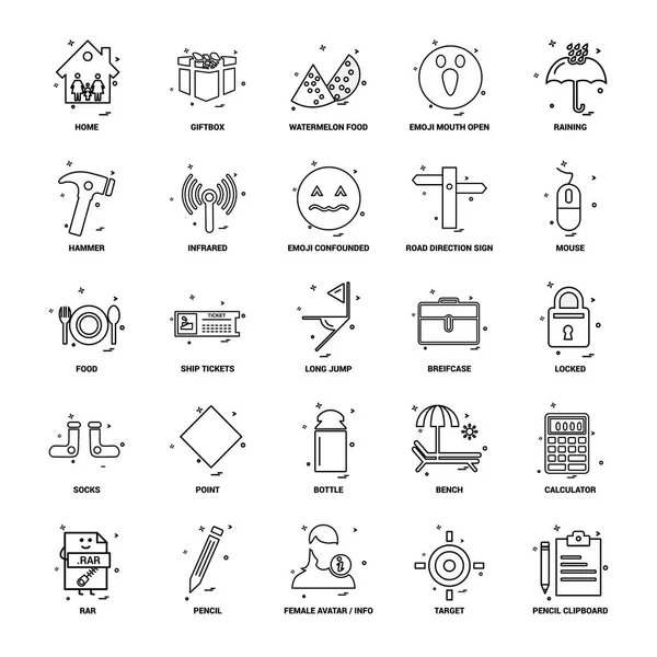 Business Koncepce Mix Linie Icon Set — Stockový vektor