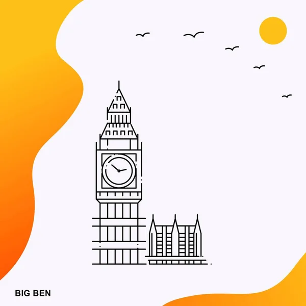 Modelo Cartaz Viagem Big Ben — Vetor de Stock