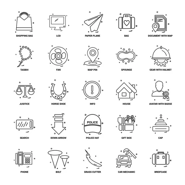 Business Concept Mix Lijn Icon Set — Stockvector