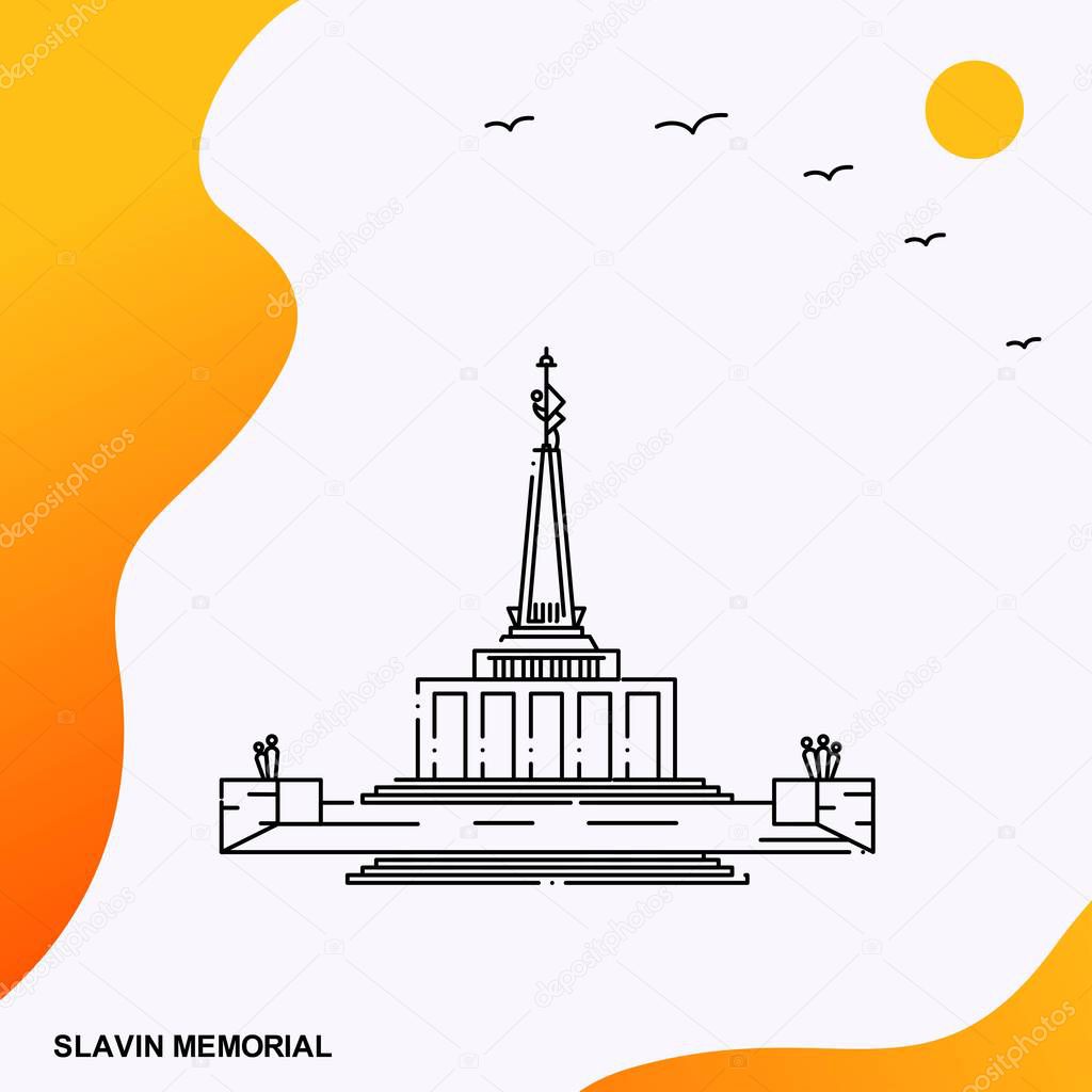 SLAVIN MEMORIAL skyline vector illustration 