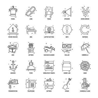 25 iş kavramı Mix satır Icon set