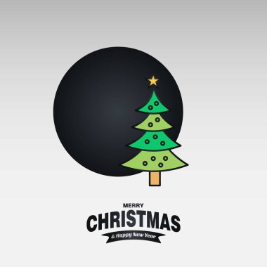 Neşeli Noel kartı ile yaratıcı tasarım ve açık renkli vektör