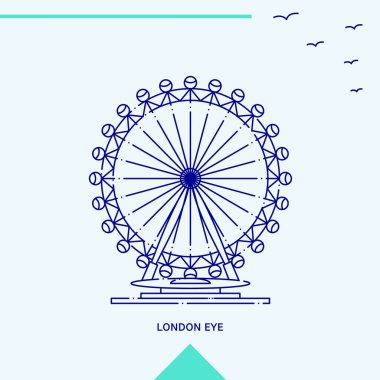 London Eye manzarası vektör çizim
