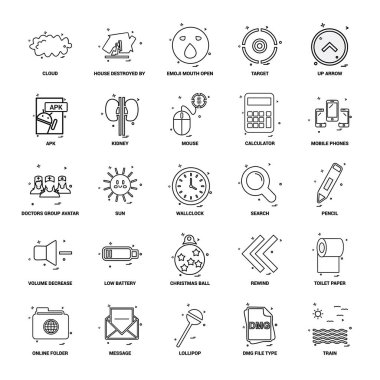 25 iş kavramı Mix satır Icon set