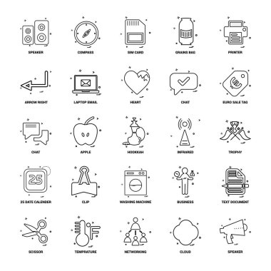 25 iş kavramı Mix satır Icon set