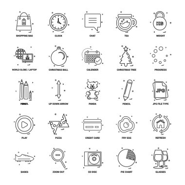 25 iş kavramı Mix satır Icon set