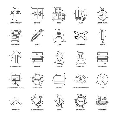 25 iş kavramı Mix satır Icon set