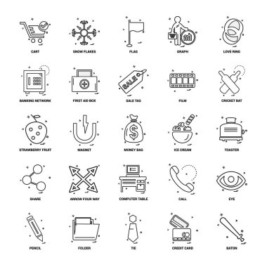 25 iş kavramı Mix satır Icon set