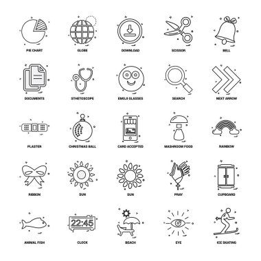 25 iş kavramı Mix satır Icon set