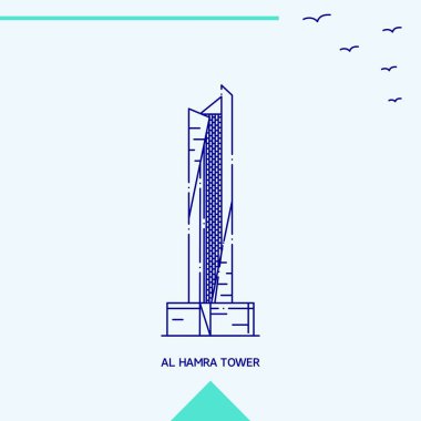 Al Hamra Kulesi manzarası vektör çizim