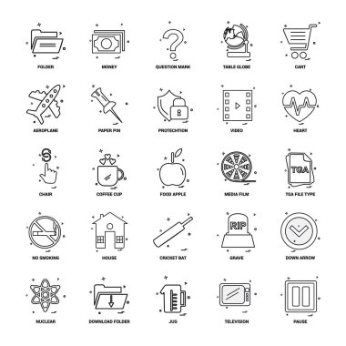 25 iş kavramı Mix satır Icon set