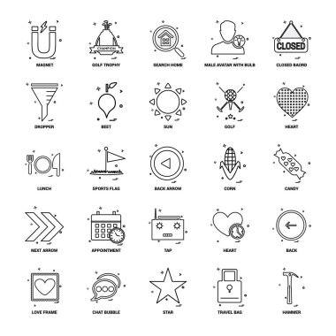 25 iş kavramı Mix satır Icon set