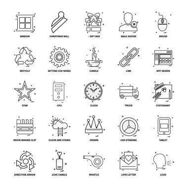 25 iş kavramı Mix satır Icon set