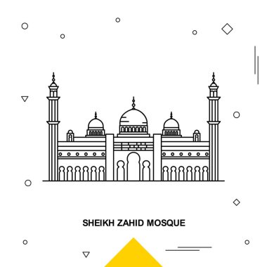 Şeyh Zahid Camii. Vektör çizim