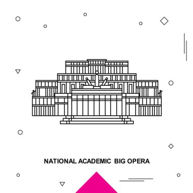 Ulusal Akademik; Büyük Opera. Vektör çizim