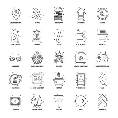 25 iş kavramı Mix satır Icon set