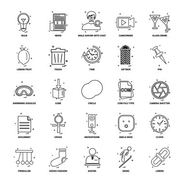 25 iş kavramı Mix satır Icon set