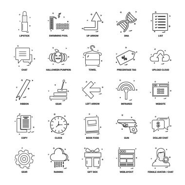 25 iş kavramı Mix satır Icon set