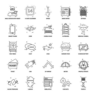 25 iş kavramı Mix satır Icon set