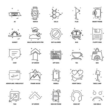 25 iş kavramı Mix satır Icon set