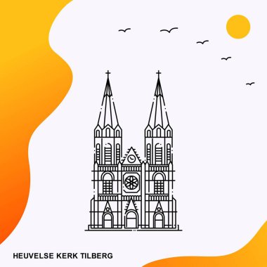 Heuvelse Kerk Tilberg Poster şablonu seyahat