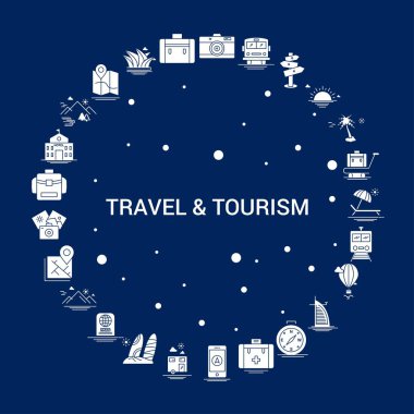 Yaratıcı seyahat ve Turizm simgesi arka plan