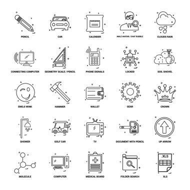 25 iş kavramı Mix satır Icon set