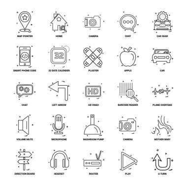 25 iş kavramı Mix satır Icon set