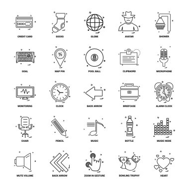 25 iş kavramı Mix satır Icon set