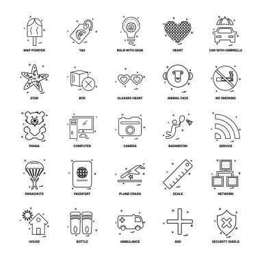 25 iş kavramı Mix satır Icon set