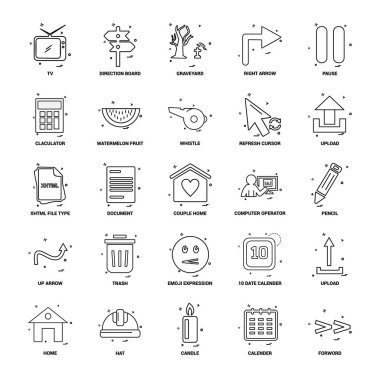 25 iş kavramı Mix satır Icon set