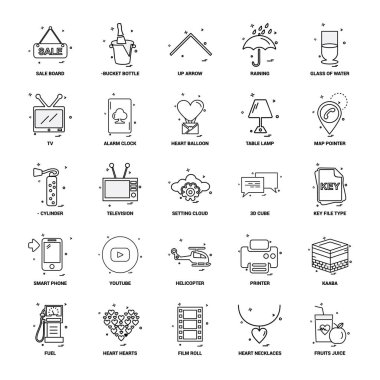 25 iş kavramı Mix satır Icon set