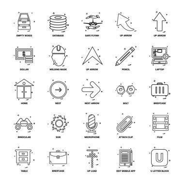 25 iş kavramı Mix satır Icon set
