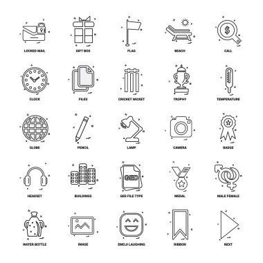 25 iş kavramı Mix satır Icon set