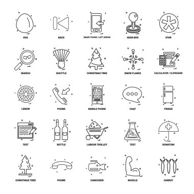25 iş kavramı Mix satır Icon set