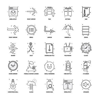 25 iş kavramı Mix satır Icon set